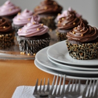 Potluck Dessert! Classic Chocolate Cupcakes with Smooth Ganache-Style and Lilac Frosting